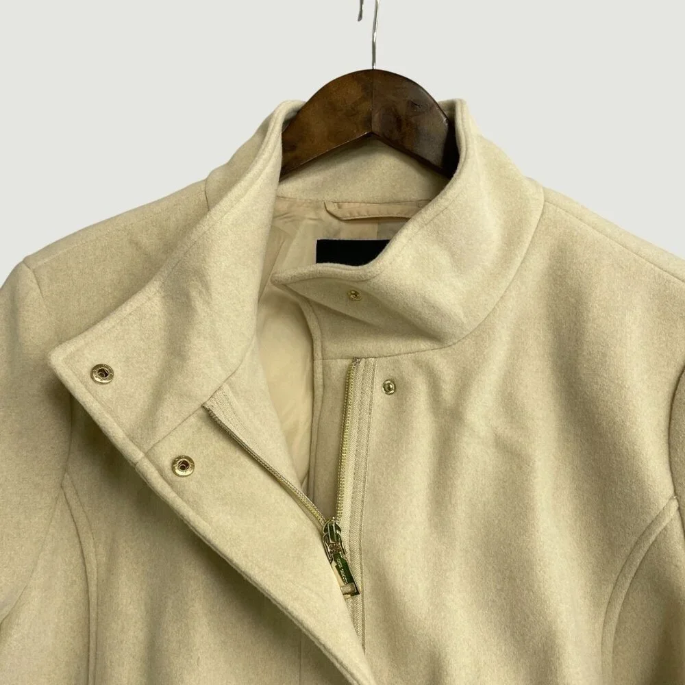 Vince Camuto Womens XL Beige Polyester Coat With Funnel Neck  JCK0184